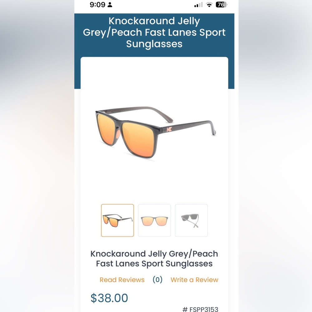 The Knockaround Jelly grey/peach polarized sunglasses
